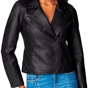 NWOT Blank NYC Vegan Leather Moto Jacket Onyx Black